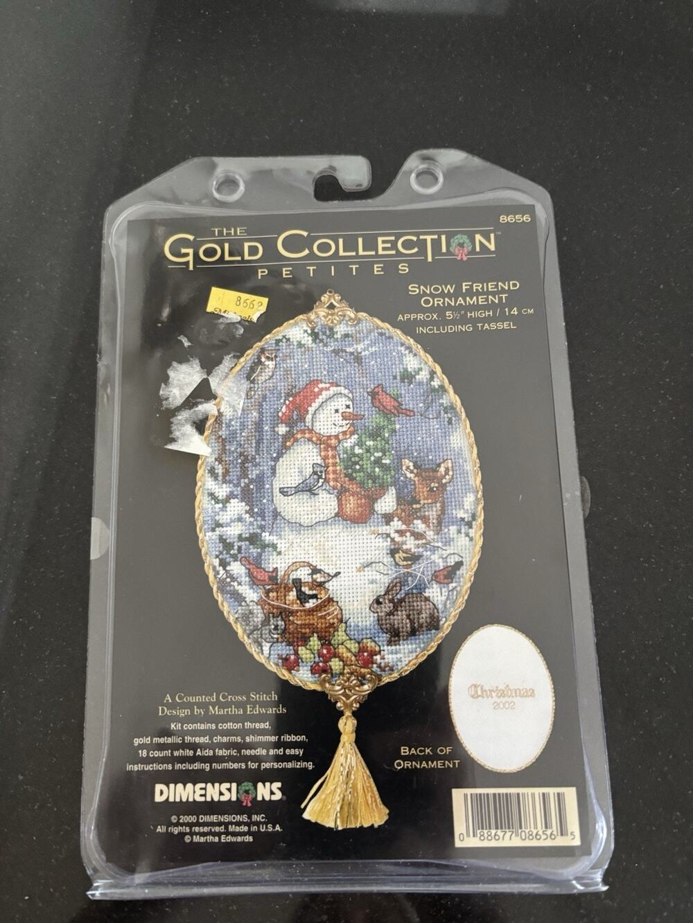 Cross Stitch Dimensions 2000 Gold Petites Snow Friend Ornament Christmas VTG
